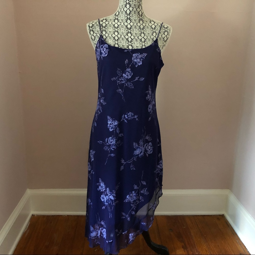 Box 4 Fashion Bug Blue Floral Dress - Picture 1 of 3